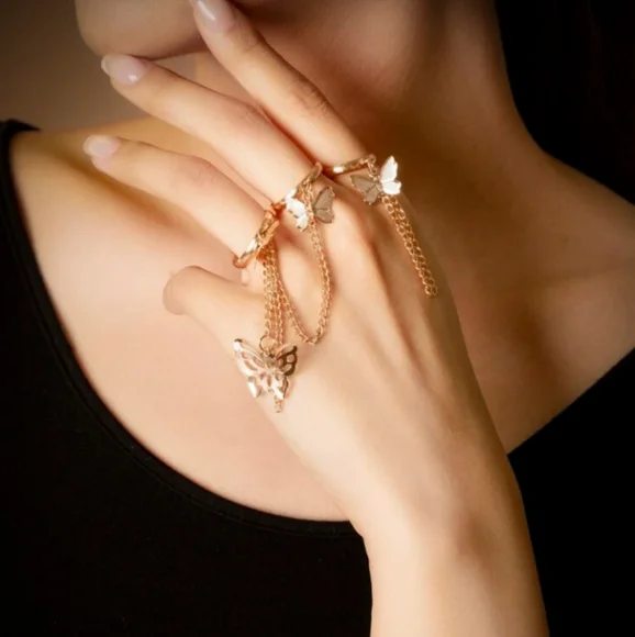 Gold Butterfly Ring Set! - Picture 2 of 4